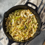 homemade cabbages in a cast-iron skillet