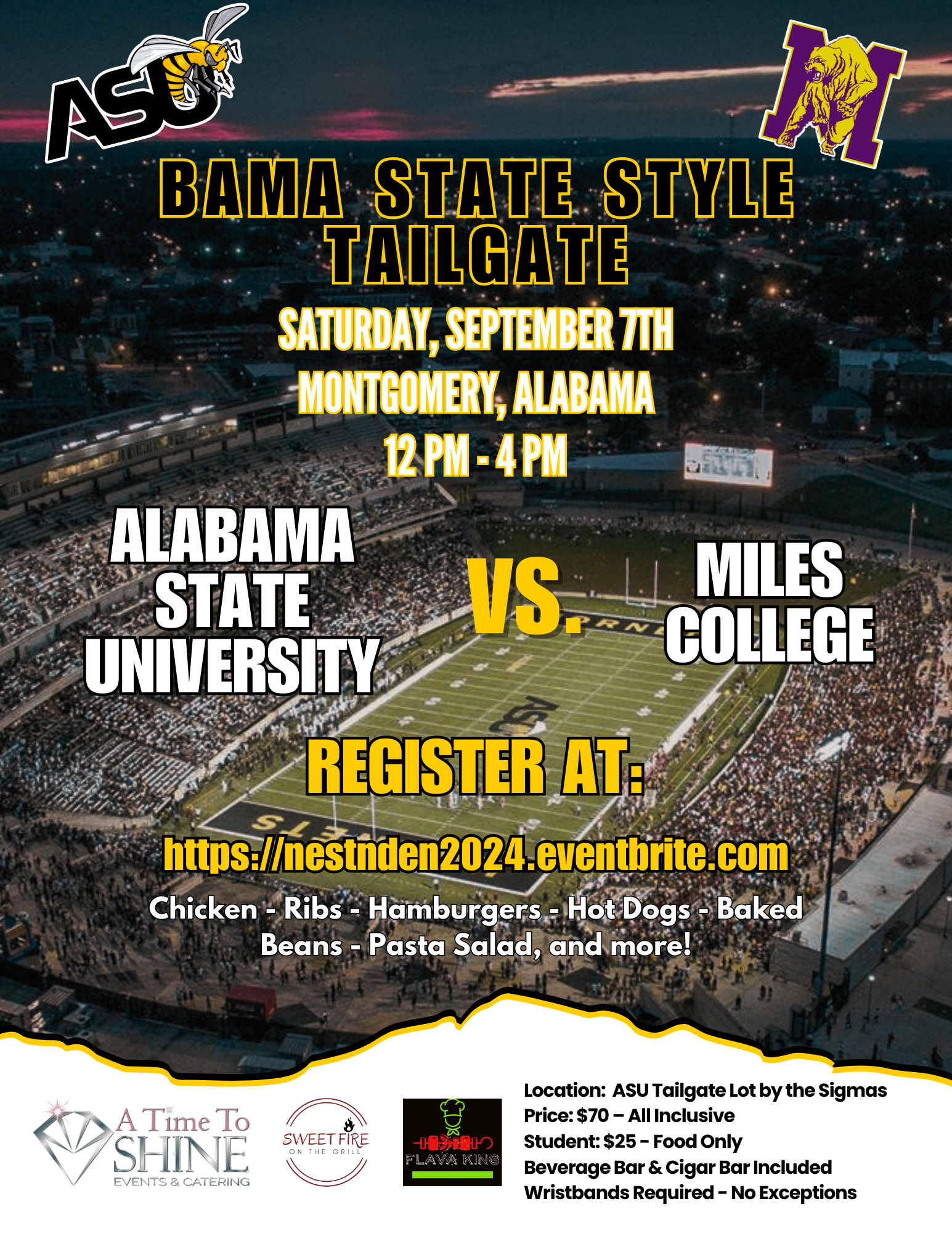 Alabama State University vs Miles College football tailgate